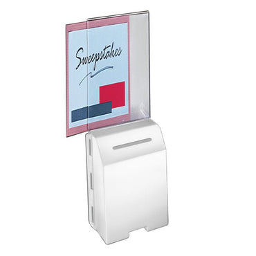 8.5" x 11" Molded Ballot Box, White with Large Header - Braeside Displays